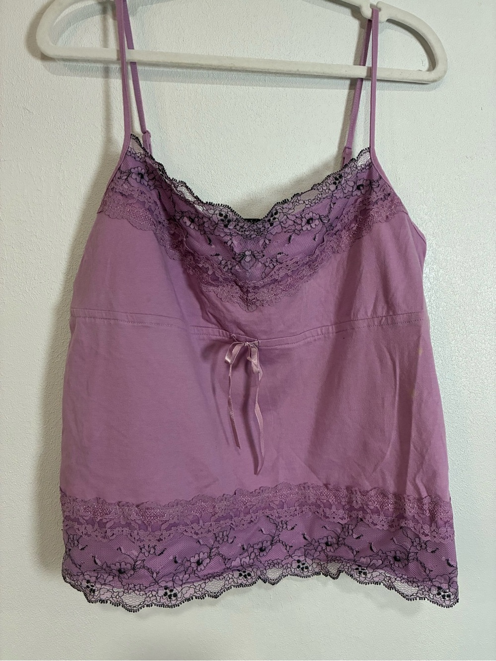 New York & Company Lavender Lace-Trim Camisole